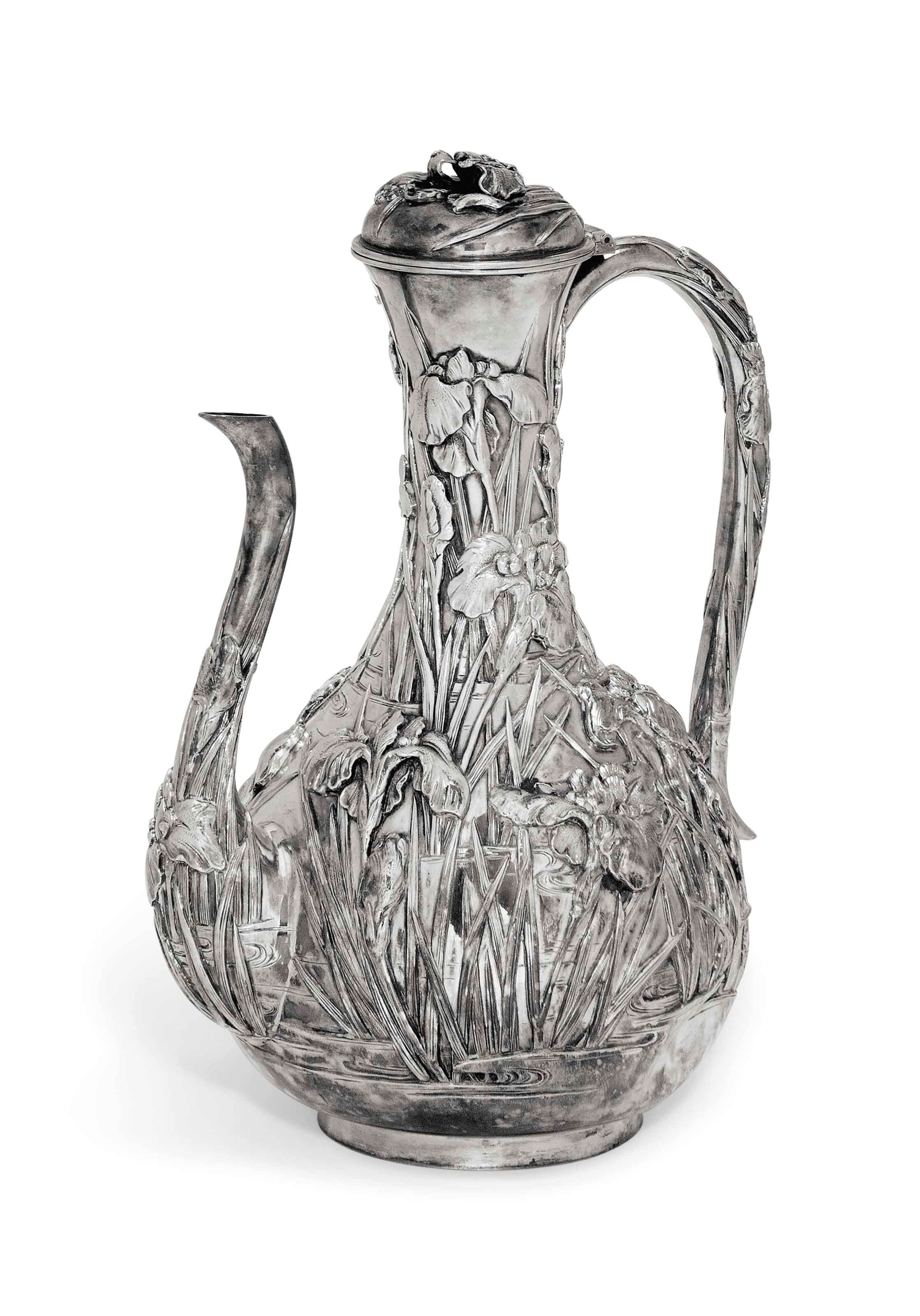 A JAPANESE SILVER COFFEE-POT