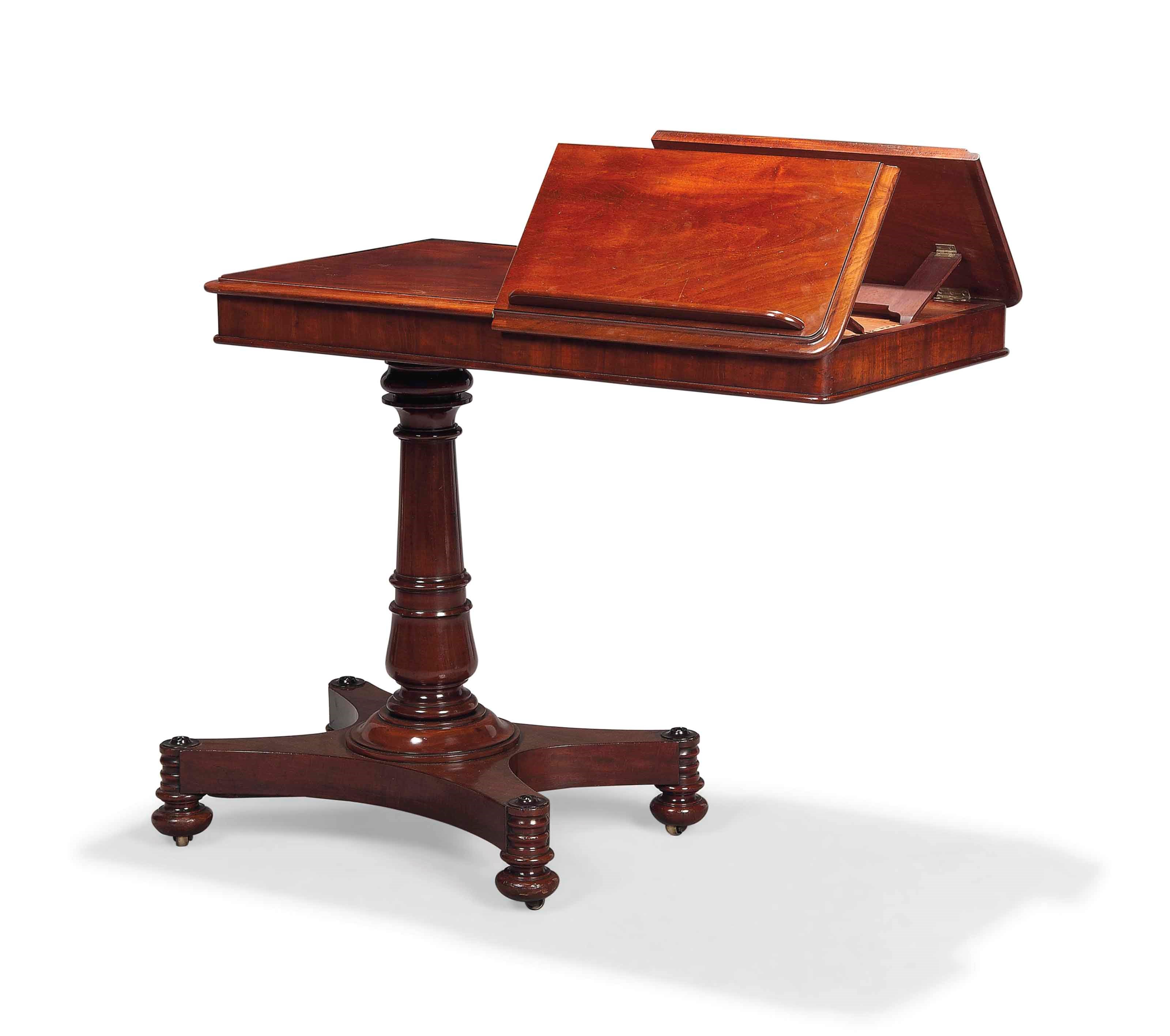 A WILLIAM IV MAHOGANY READING TABLE