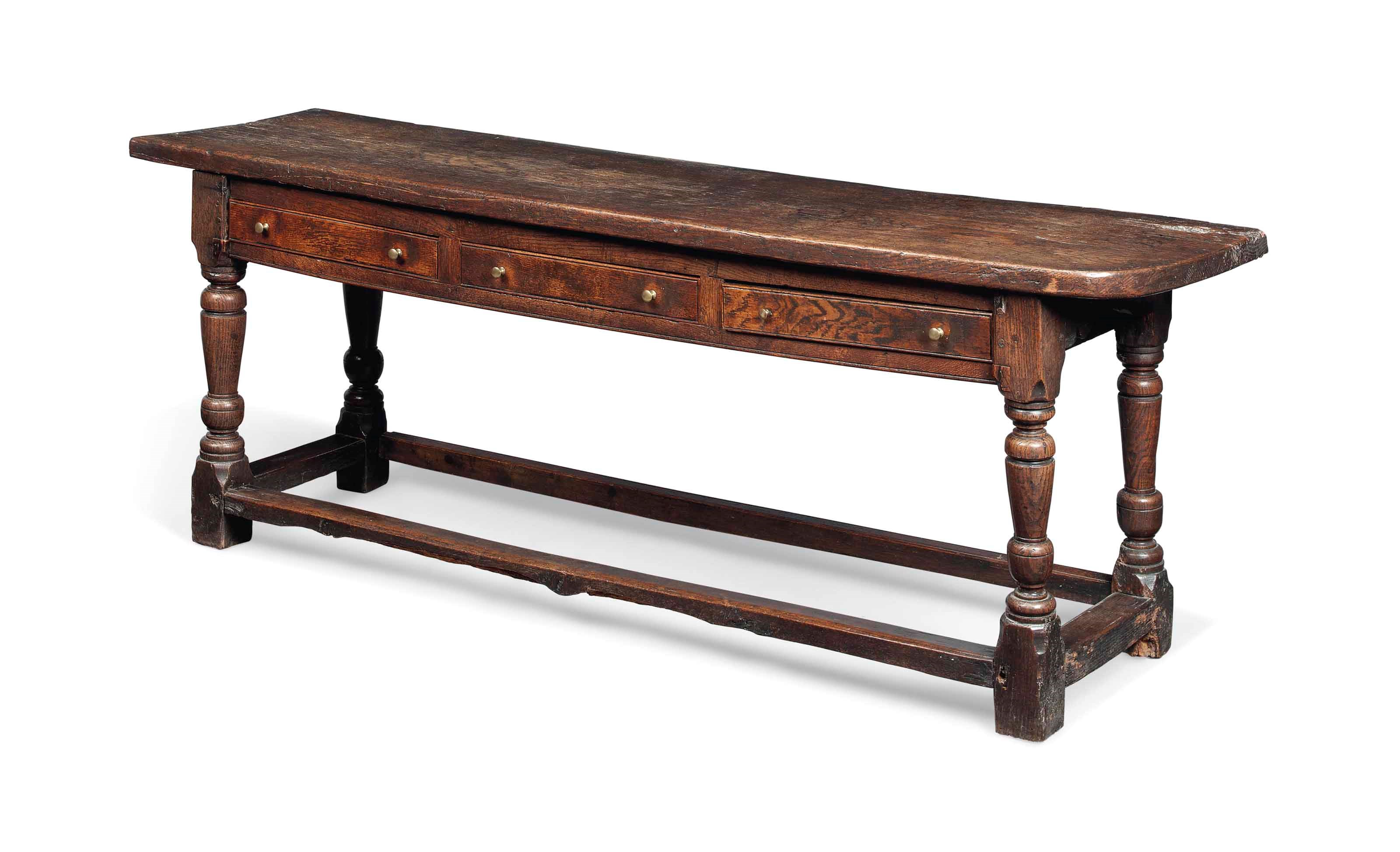 A CHARLES II OAK SERVING TABLE