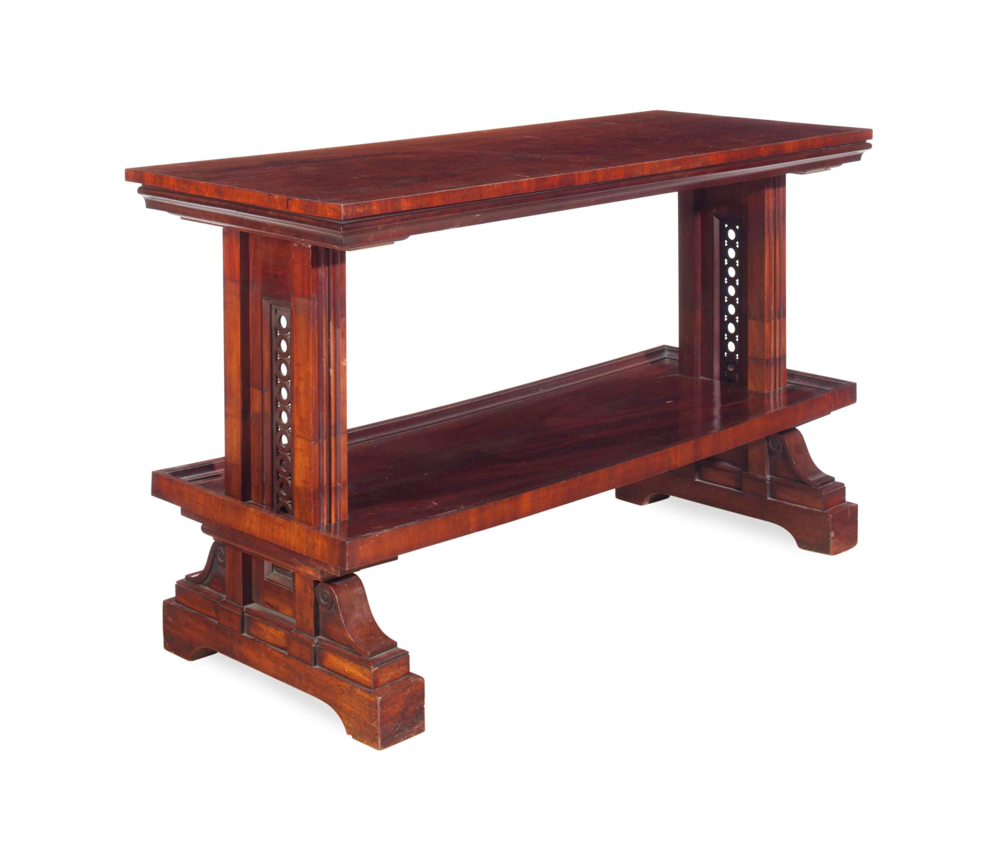 A LATE REGENCY MAHOGANY METAMORPHIC DUMBWAITER,