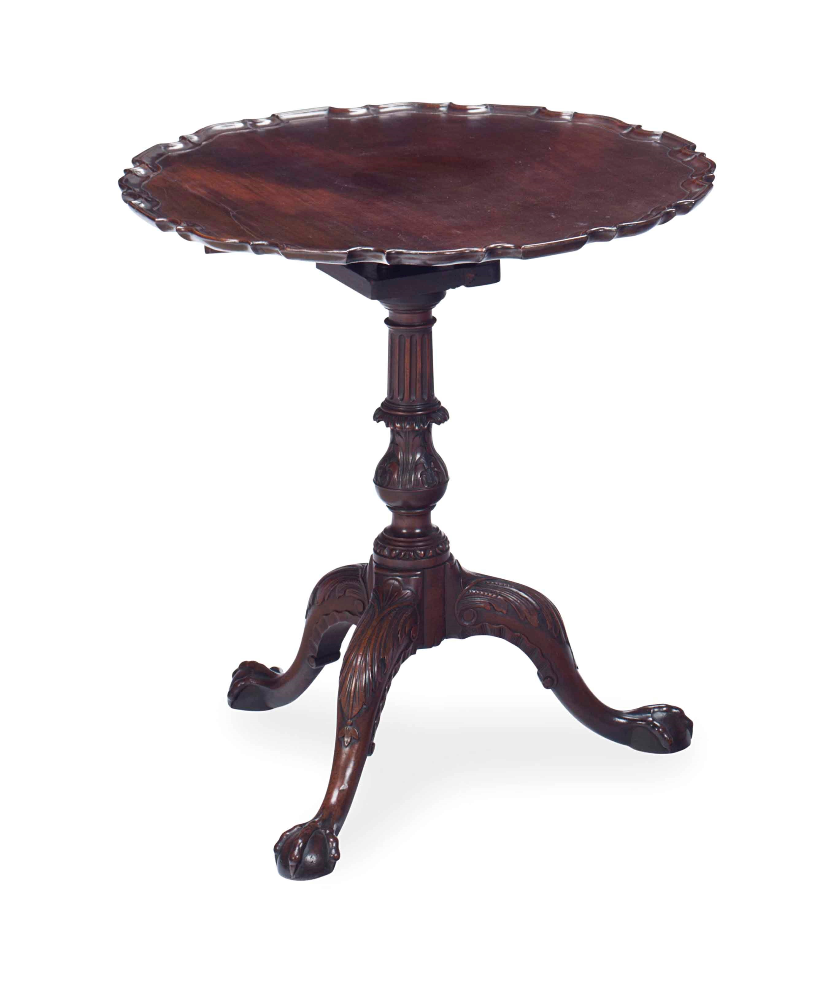 A GEORGE II MAHOGANY TILT TOP TABLE,