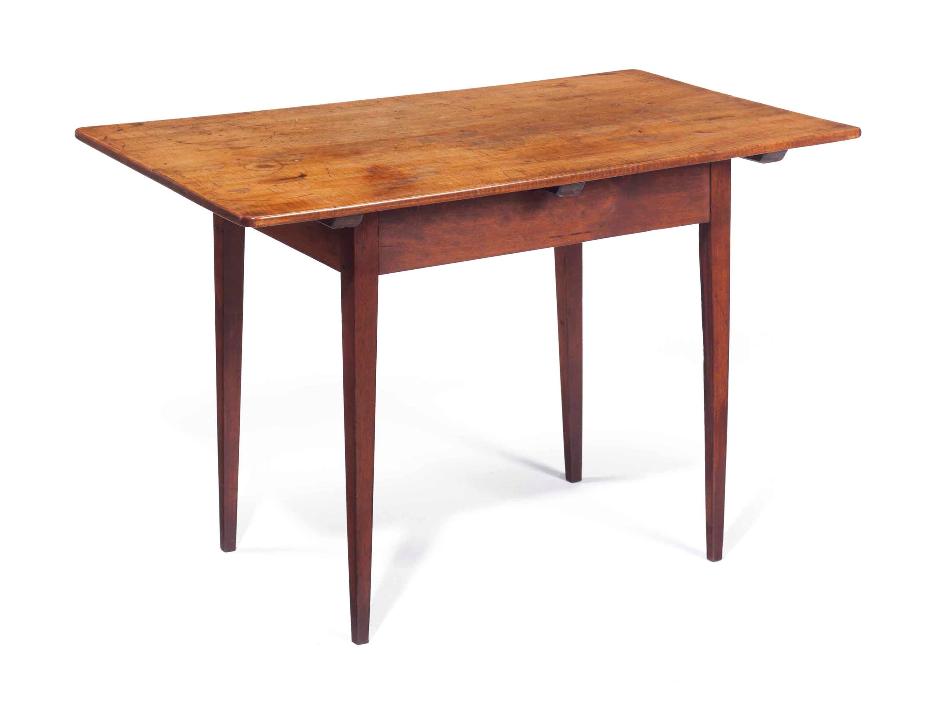 A FEDERAL BIRCH AND FIGURED MAPLE TAVERN TABLE,