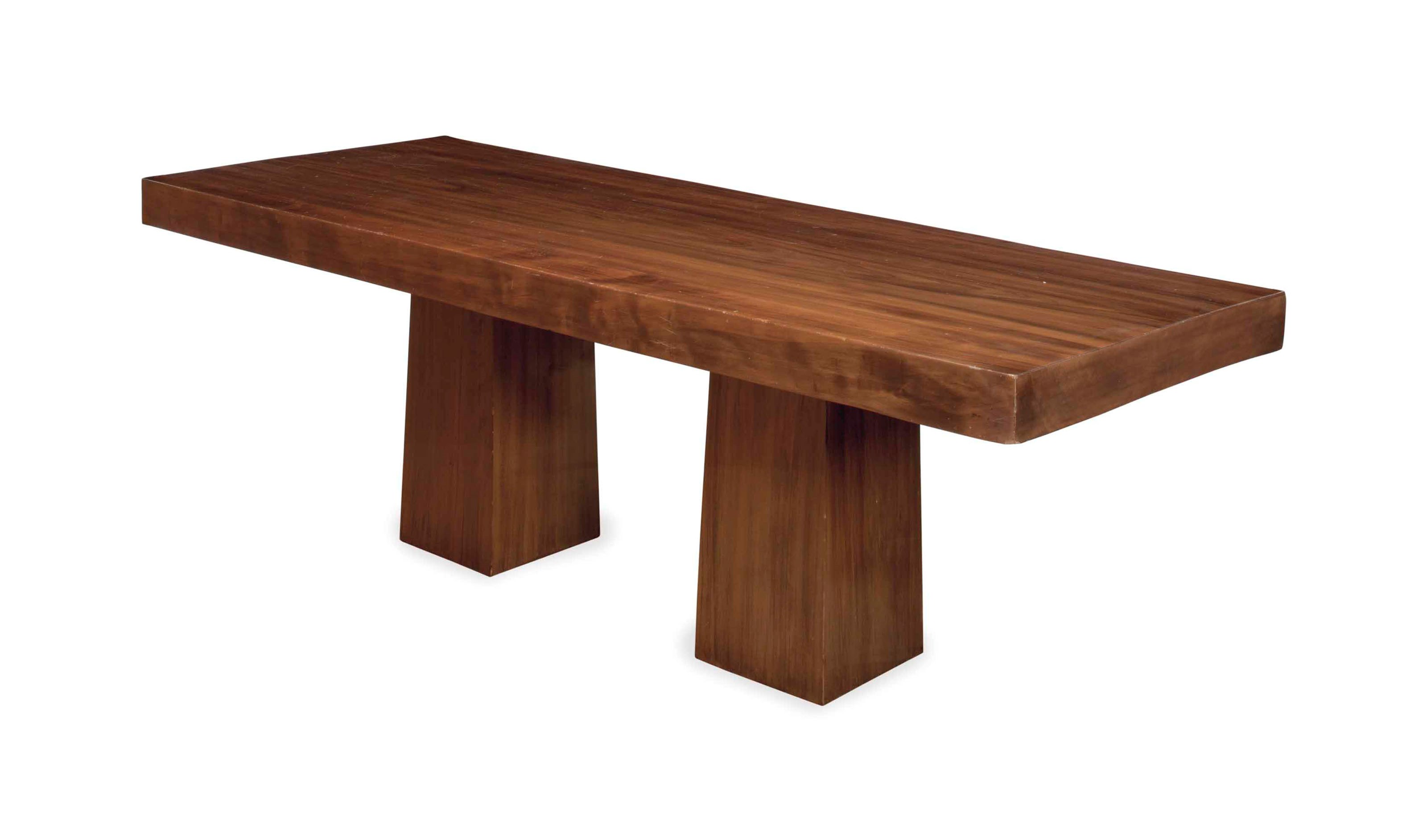 A HARDWOOD PEDESTAL TABLE,