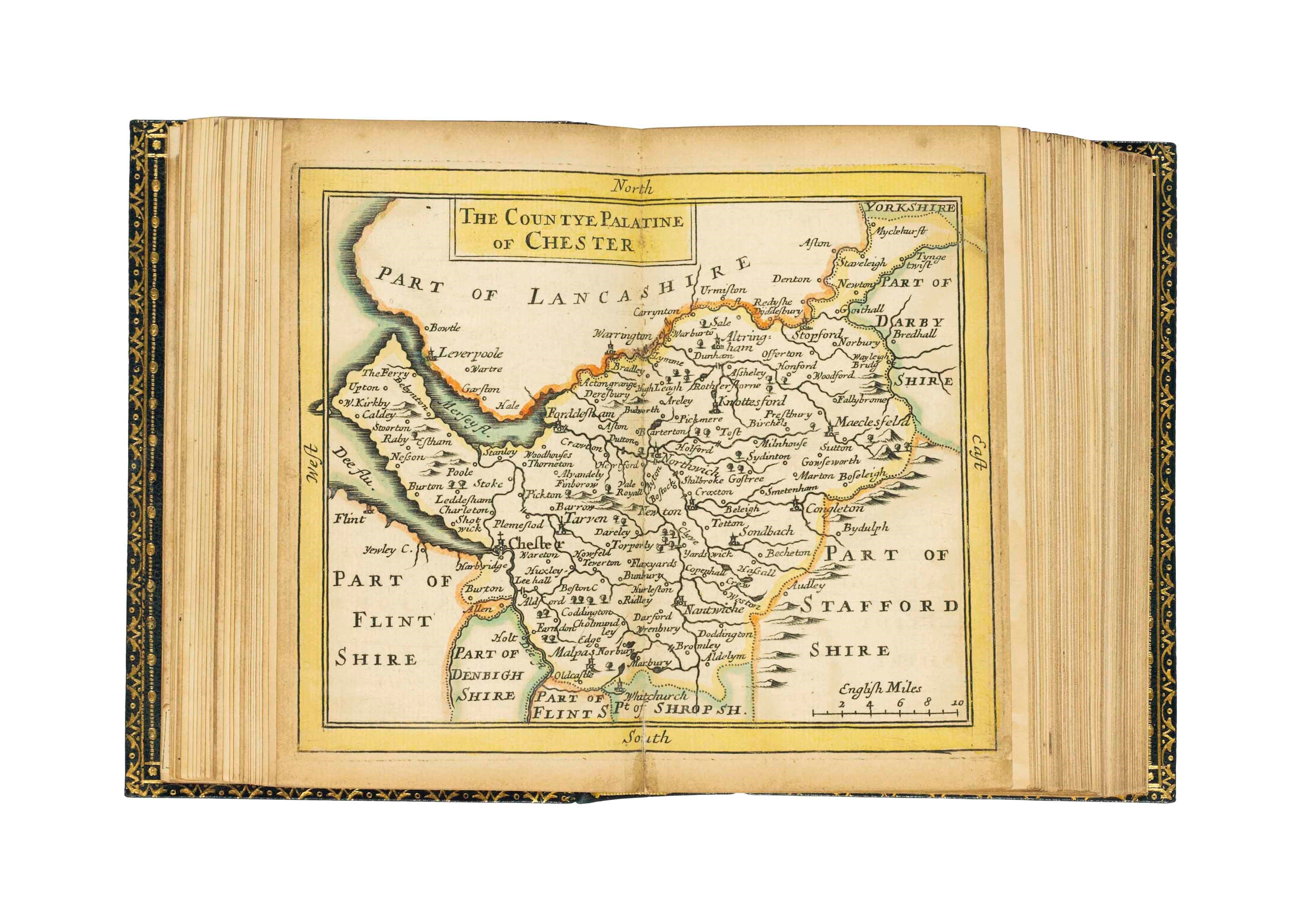 SELLER, John (bap.1632-1697). [Anglia contracta. or a description of the kingdom of England & principality of Wales. In several new mapps of all the countyes therein contained. London: John Seller, c.1695].