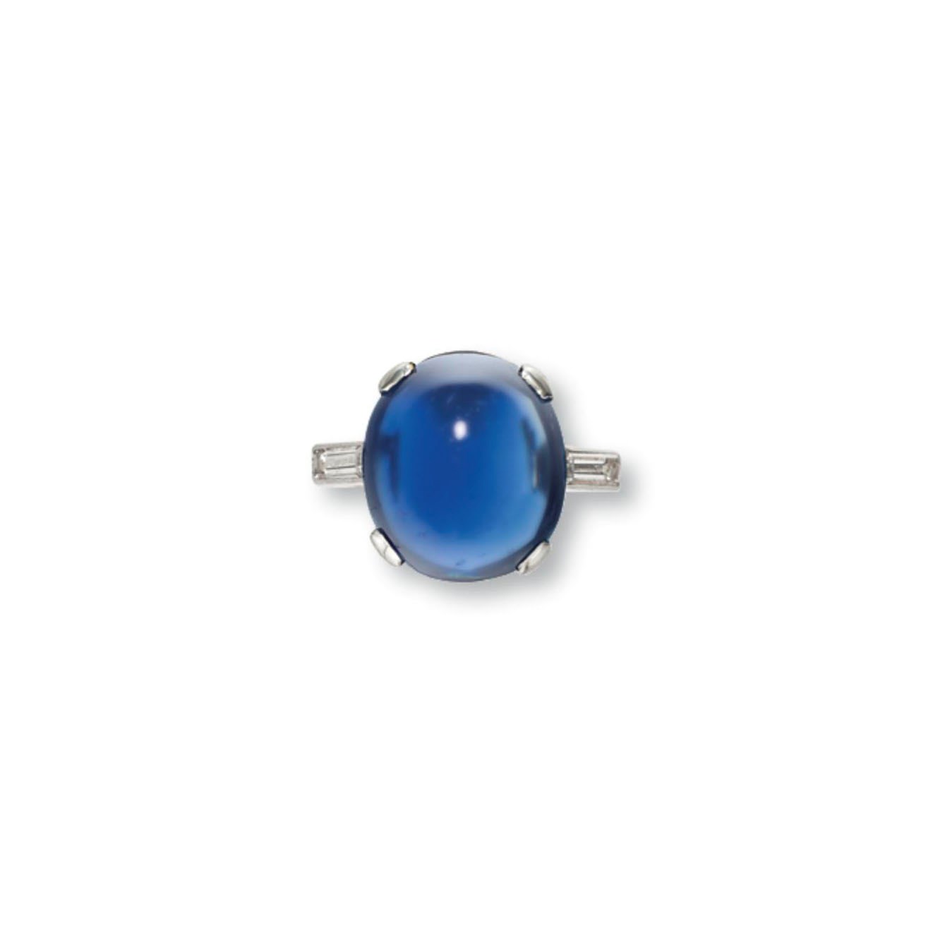 A SAPPHIRE AND DIAMOND RING, BY CARTIER