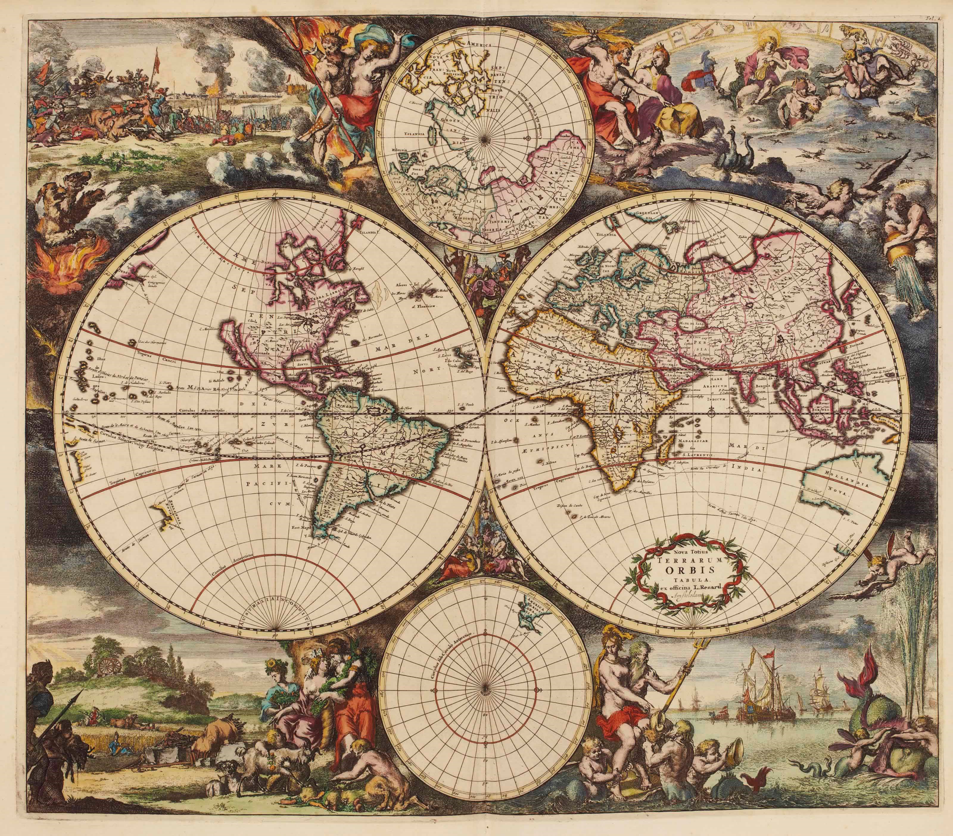 [RENARD, Louis (1678-1746)]. Atlas de la navigation et du commerce qui se fait dans toutes les parties du monde. Amsterdam: Louis Renard, 1715.