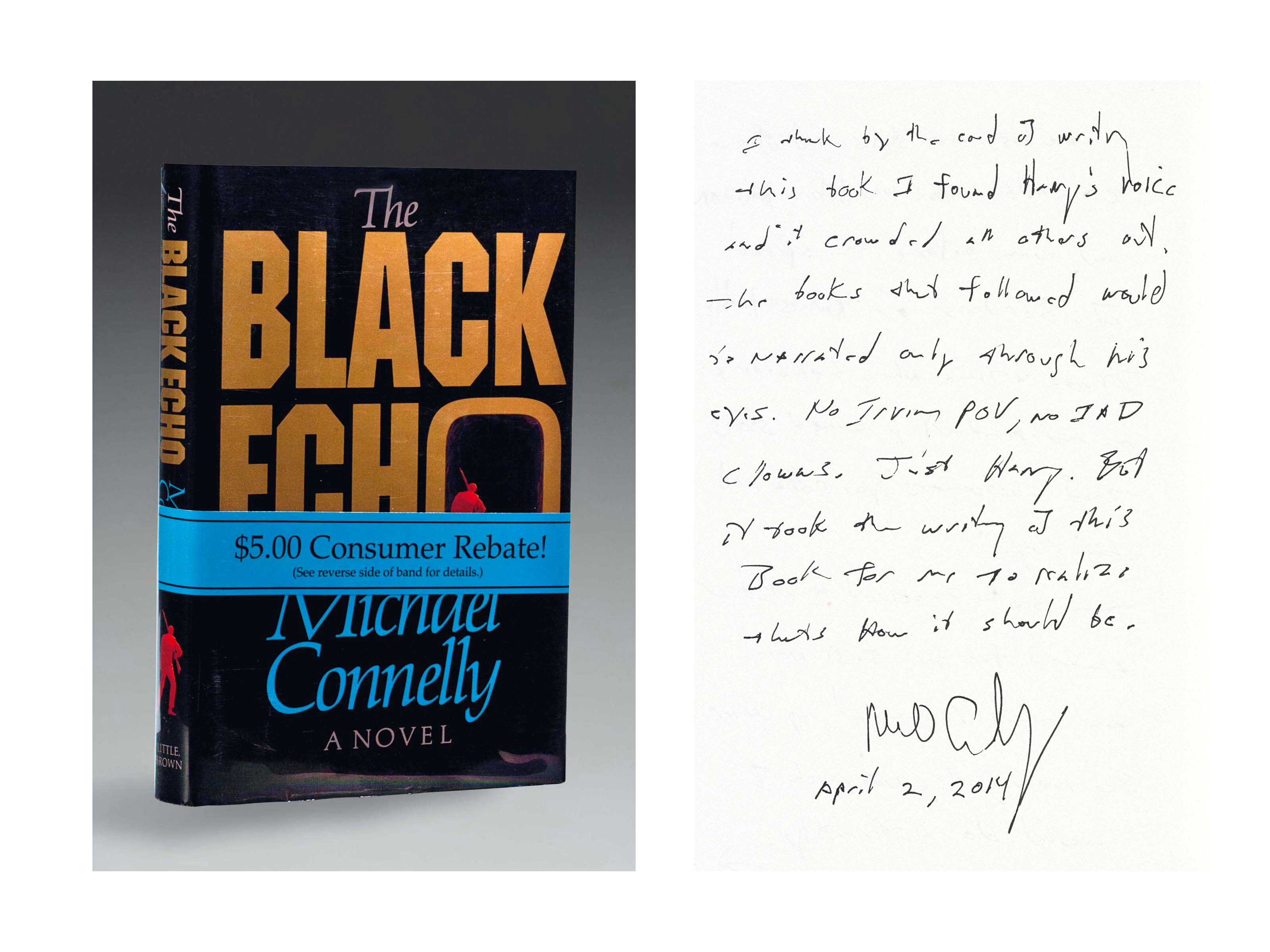 CONNELLY, Michael (b. 1956). The Black Echo. Boston: Little Brown, 1992. 8°. Original cloth-backed boards; dust jacket.