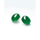 A MAGNIFICENT PAIR OF JADEITE AND DIAMOND EAR STUDS