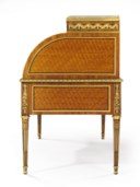 A LOUIS XVI ORMOLU-MOUNTED TULIPWOOD AND PARQUETRY BUREAU A CYLINDRE