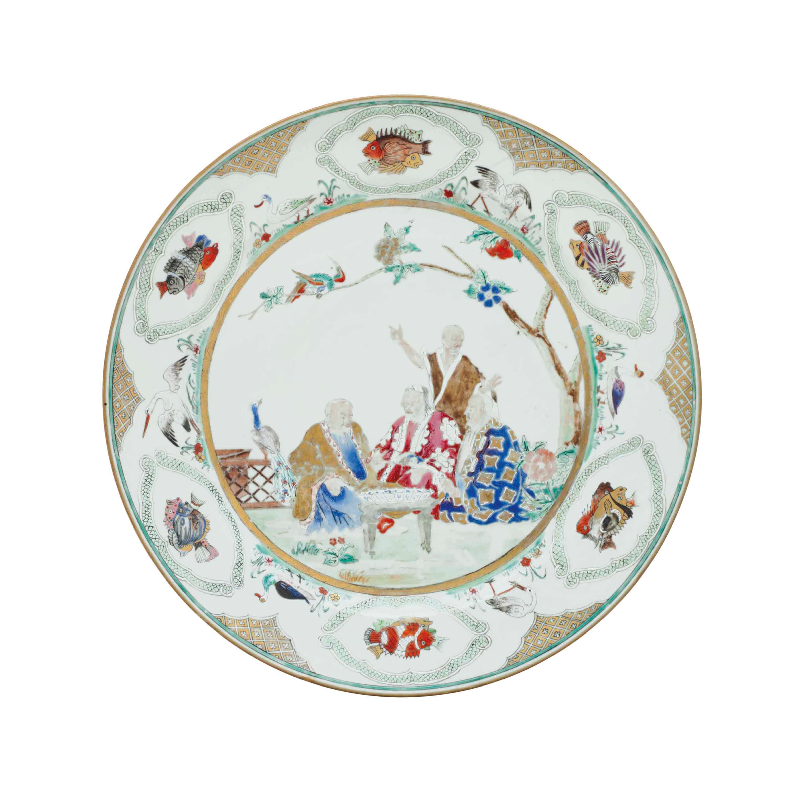 A FAMILLE ROSE PRONK 'DOCTORS VISIT' PLATE