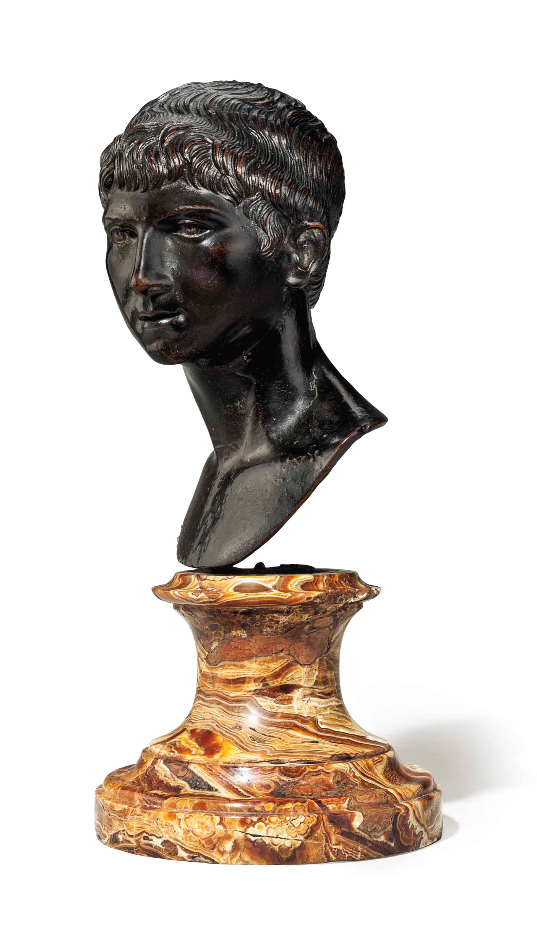 A BRONZE BUST OF PTOLEMY OF MAURETANIA