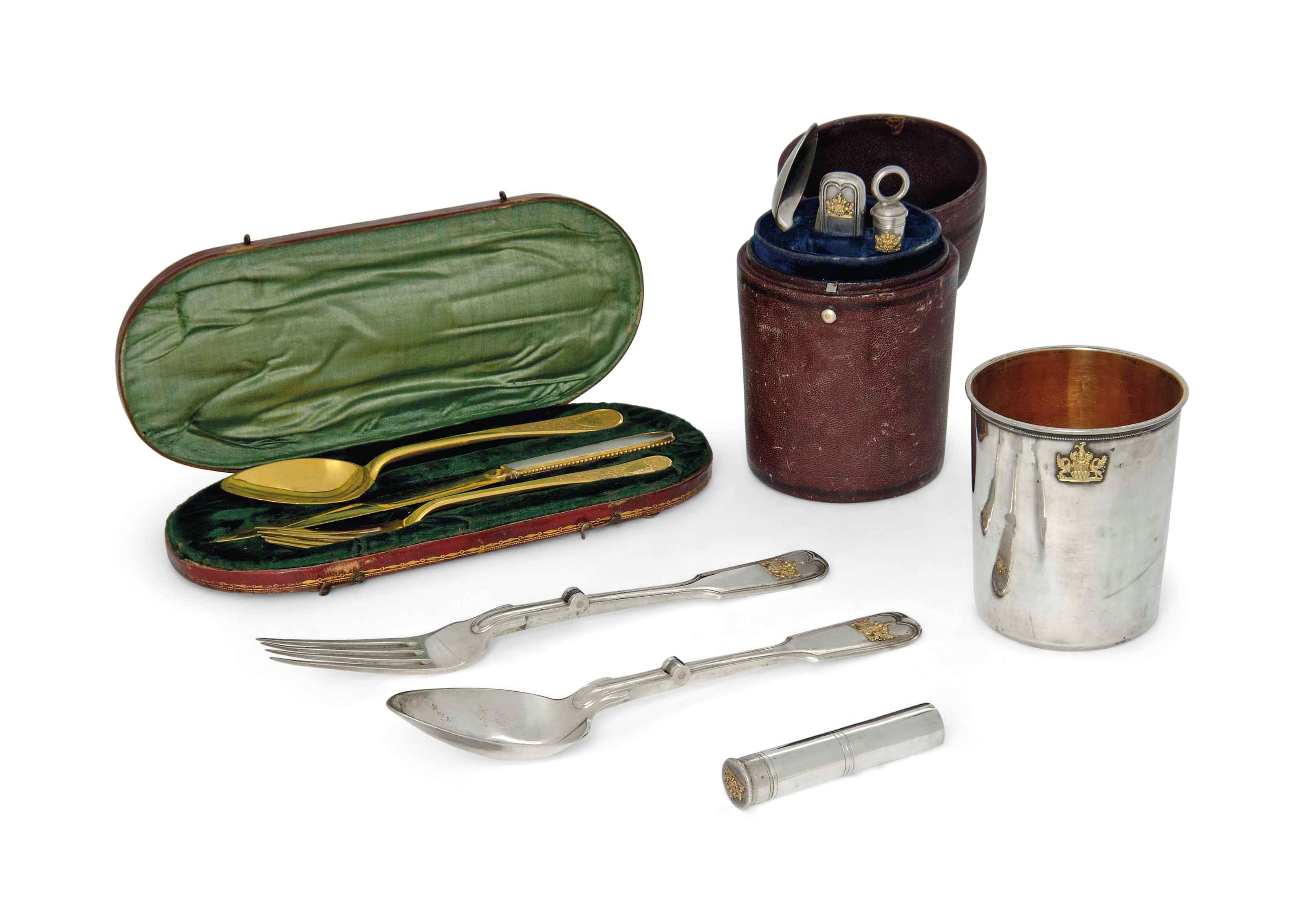 A GERMAN SILVER CAMPAIGN SET