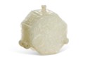 A FINE AND RARE WHITE JADE OCTAGONAL TALISMANIC QUR'AN BOX