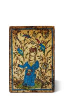PLUMIER (QALAMDAN) LAQUÉ, RELIURE ET CARREAU QADJARS