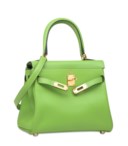 A VERT CRU GULLIVER LEATHER RETOURNÉ MINI KELLY 20 WITH GOLD HARDWARE