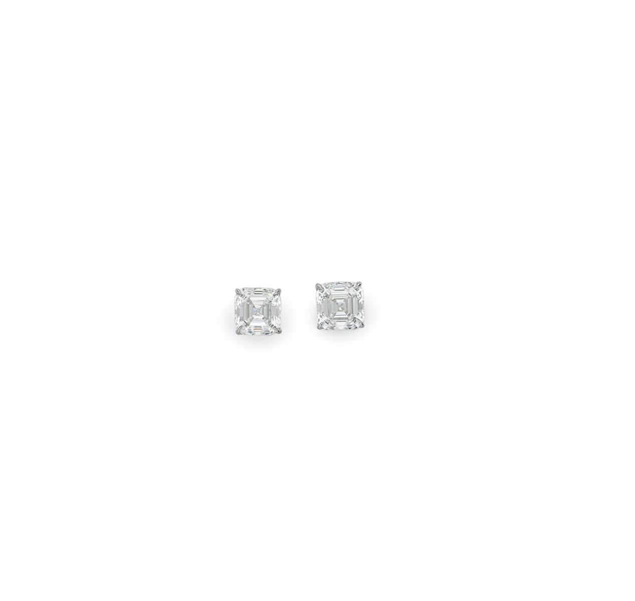 A PAIR OF DIAMOND EAR STUDS