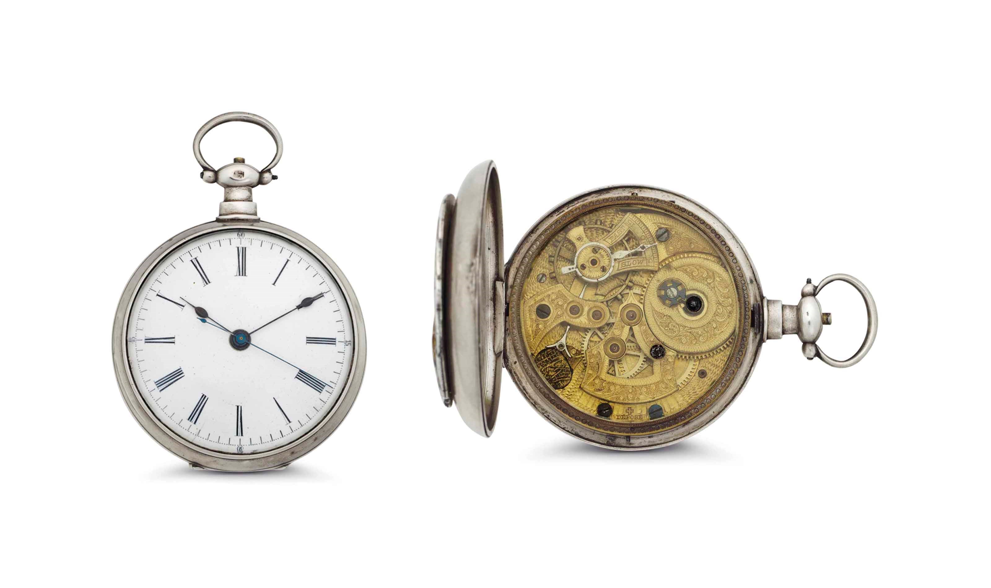 Bovet. A Silver and Enamel Openface Keywound Lever Pocket Watch, Made for the Chinese Market