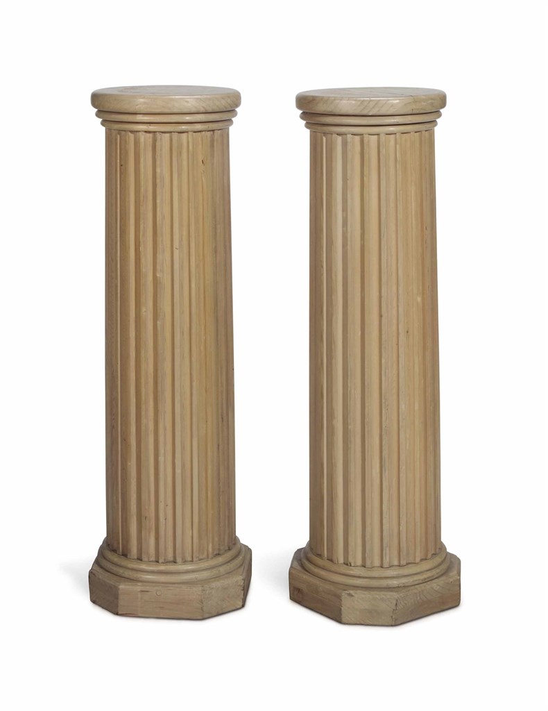 A PAIR OF NEOCLASSICAL STYLE PAINTED PEDESTALS,