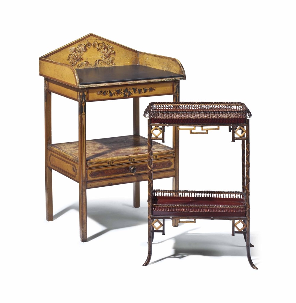 A PAINTED ONE-DRAWER WASHSTAND,
