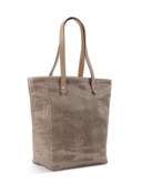 CABAS CHENMAI MM EN TOILE MÉTALLISÉE Á CHEVRON & CUIR BUFFALO FICELLE, GARNITURE EN MÉTAL ARGENTÉ PALLADIÉ