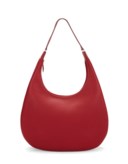SAC GAO EN CUIR TOGO ROUGE GARANCE, GARNITURE EN MÉTAL ARGENTÉ PALLADIÉ