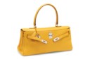 SAC KELLY SHOULDER EN TAURILLON CLÉMENCE SOLEIL, GARNITURE EN MÉTAL ARGENTÉ PALLADIÉ