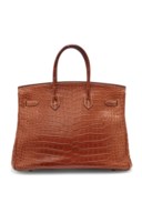 SAC BIRKIN 35 EN CROCODILE POROSUS MAT FAUVE, GARNITURE EN MÉTAL ARGENTÉ PALLADIÉ