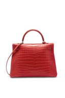 SAC KELLY RETOURNÉ 35 EN CROCODILE POROSUS MAT BOUGAINVILLIER, GARNITURE EN MÉTAL ARGENTÉ PALLADIÉ