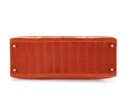 SAC KELLY SELLIER 35 EN CROCODILE POROSUS LISSE ORANGE, GARNITURE EN MÉTAL DORÉ