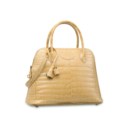 A CUSTOM SHINY POUDRE & LAGOON POROSUS CROCODILE BI-COLOR RIGIDE BOLIDE 31 WITH GOLD HARDWARE