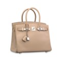 AN ARGILE TADELAKT LEATHER BIRKIN 30 WITH PALLADIUM HARDWARE