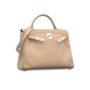 A LIMITED EDITION ARGILE SWIFT LEATHER & GRAINE D'H GHILLIES KELLY 32 WITH PALLADIUM HARDWARE