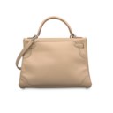 A LIMITED EDITION ARGILE SWIFT LEATHER & GRAINE D'H GHILLIES KELLY 32 WITH PALLADIUM HARDWARE