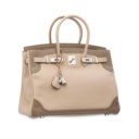 A LIMITED EDITION ARGILE & ÉTOUPE SWIFT LEATHER GHILLIES BIRKIN 35 WITH PALLADIUM HARDWARE