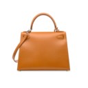 AN ÉTRUSQUE CALF BOX LEATHER SELLIER KELLY 28 WITH PALLADIUM HARDWARE