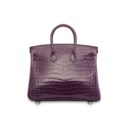 A SHINY AMÉTHYSTE NILOTICUS CROCODILE BIRKIN 25 WITH PALLADIUM HARDWARE