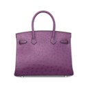 A VIOLINE OSTRICH BIRKIN 30 WITH PALLADIUM HARDWARE