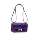 A SHINY ULTRA VIOLET NILOTICUS CROCODILE CONSTANCE ÉLAN WITH PALLADIUM HARDWARE