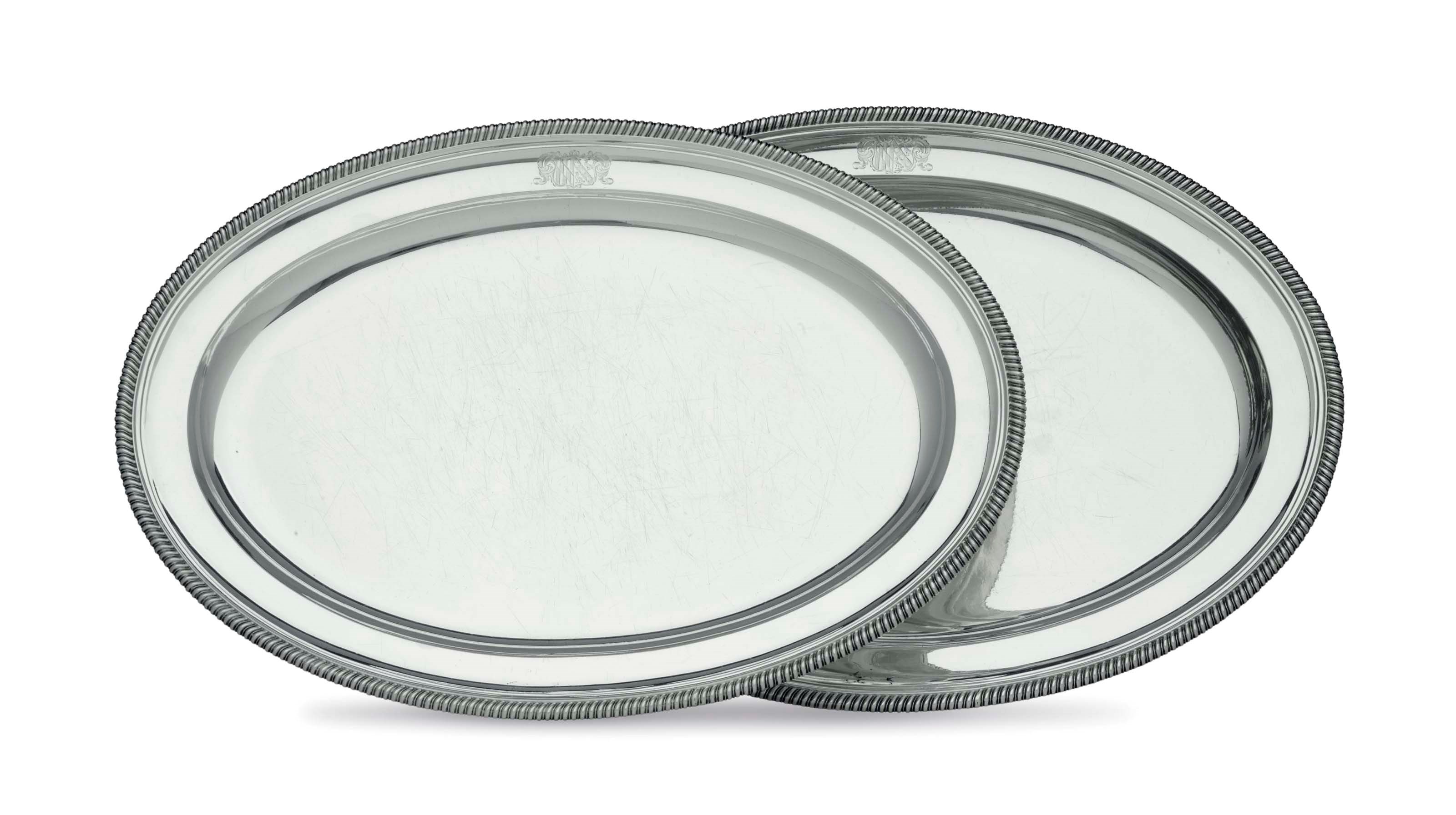 A PAIR OF GEORGE III SILVER MEAT DISHES