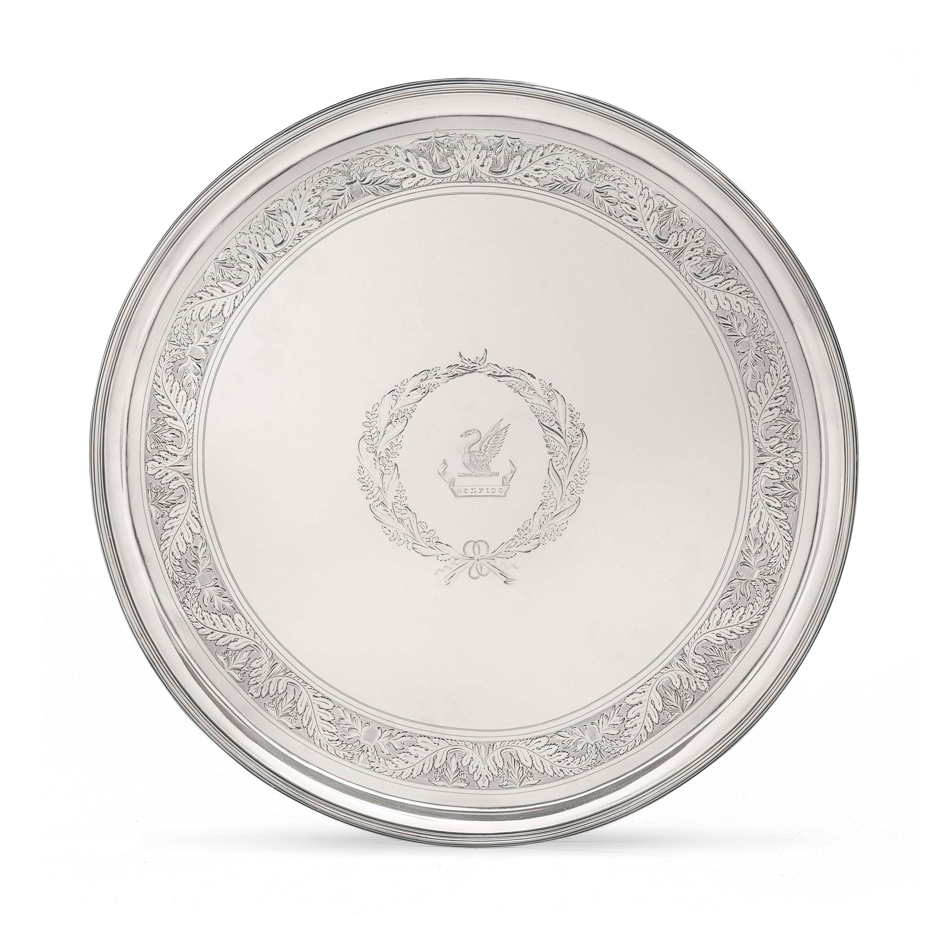 A GEORGE III SILVER SALVER