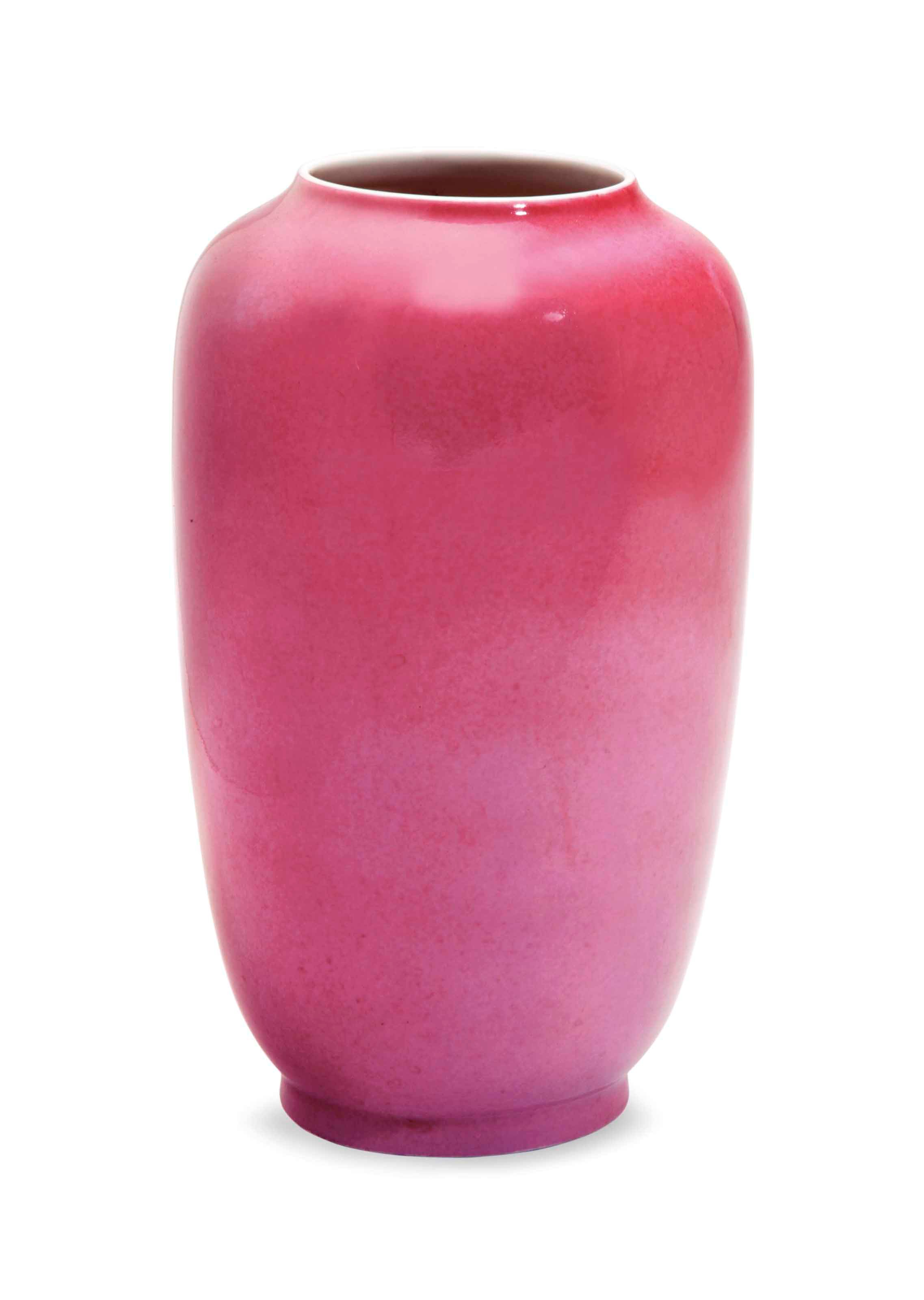 A CHINESE PINK-GLAZED OVOID VASE