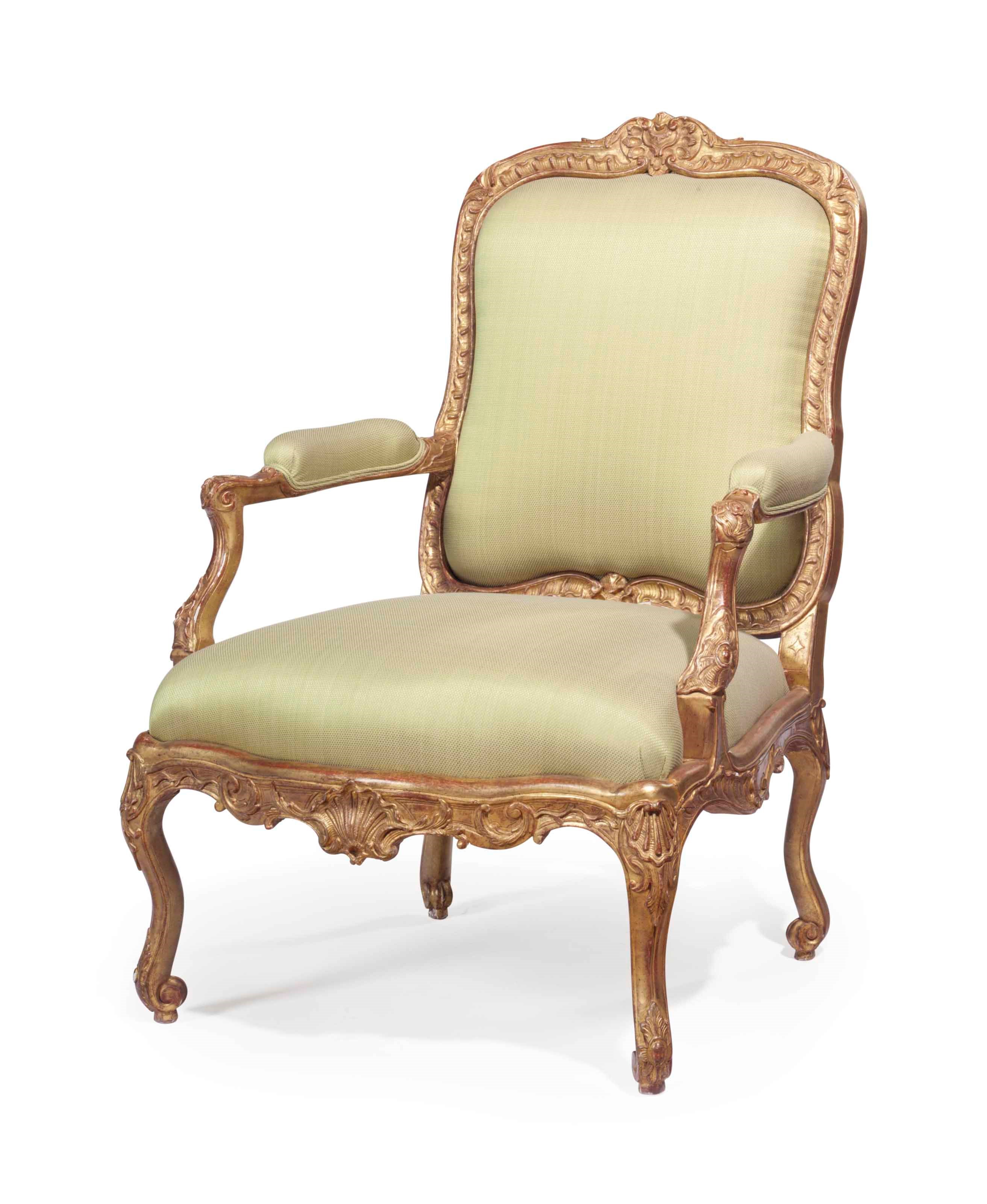 A REGENCE GILTWOOD FAUTEUIL