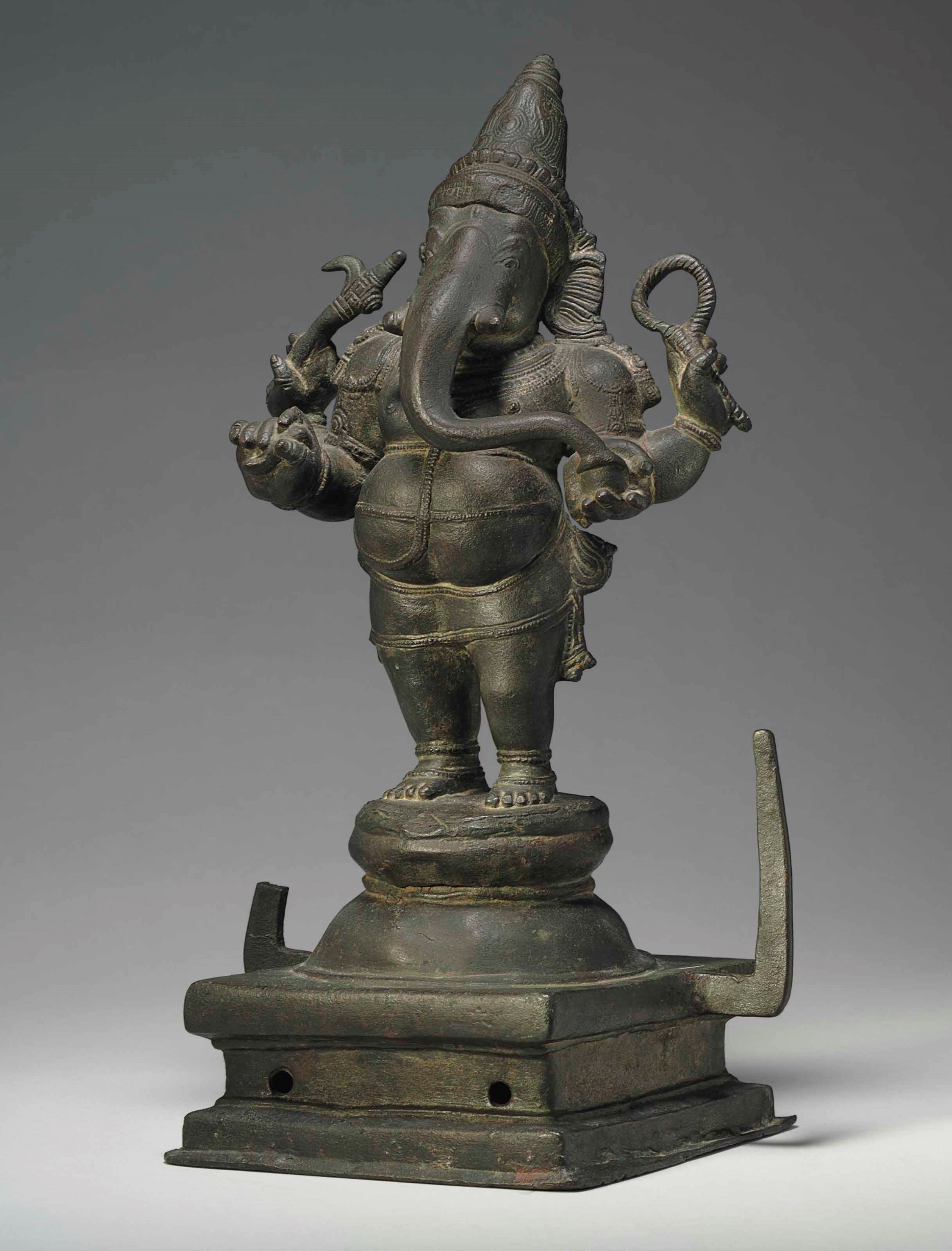 A bronze figure of Ganesha