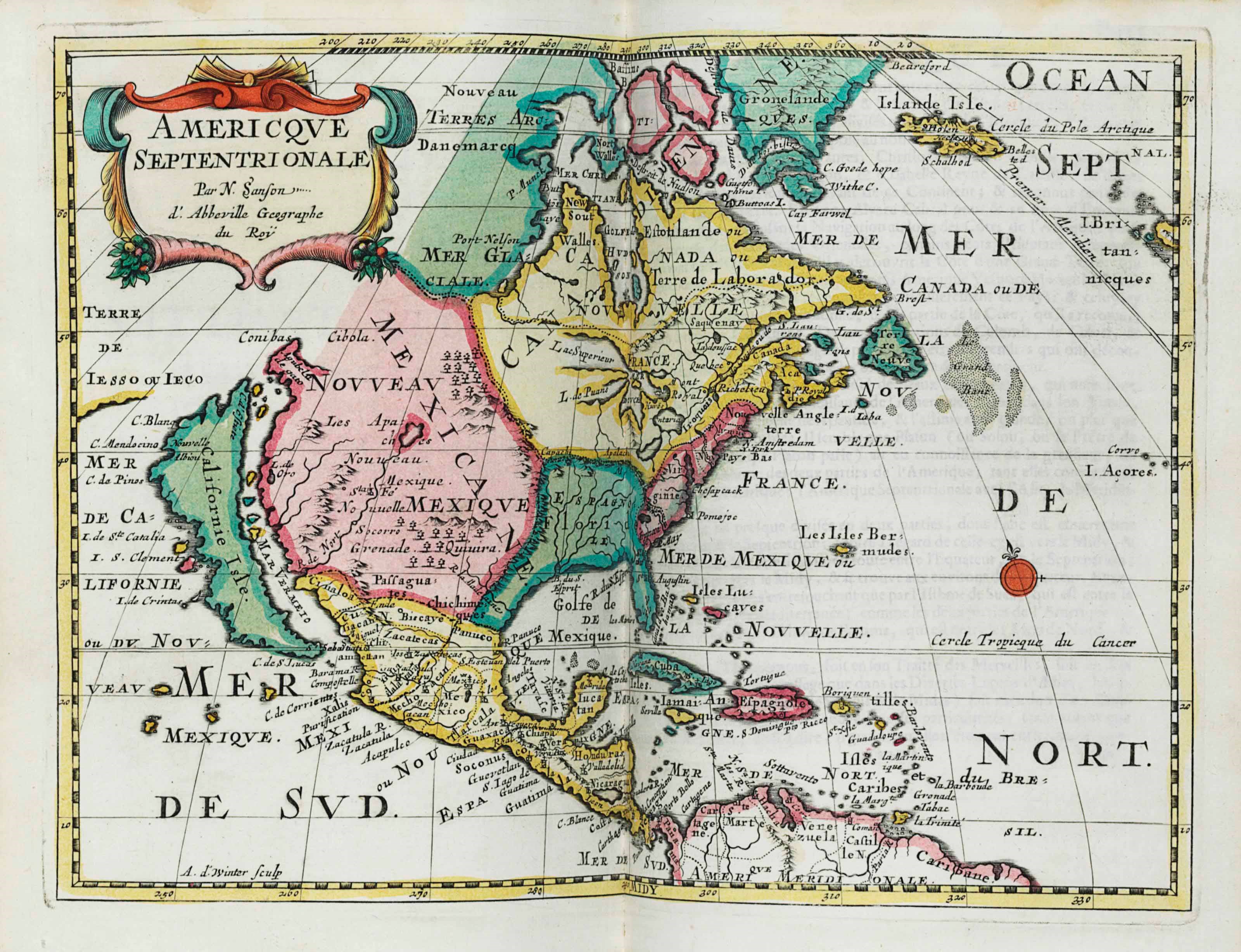 SANSON D'ABBEVILLE, Nicolas (1600-1667). Description de tout L'Univers en plusieurs cartes, & en divers traitez de Geographie et d'Histoire ... par Mrs Sanson Pere & Fils. Amsterdam: Francois Halma, 1700.