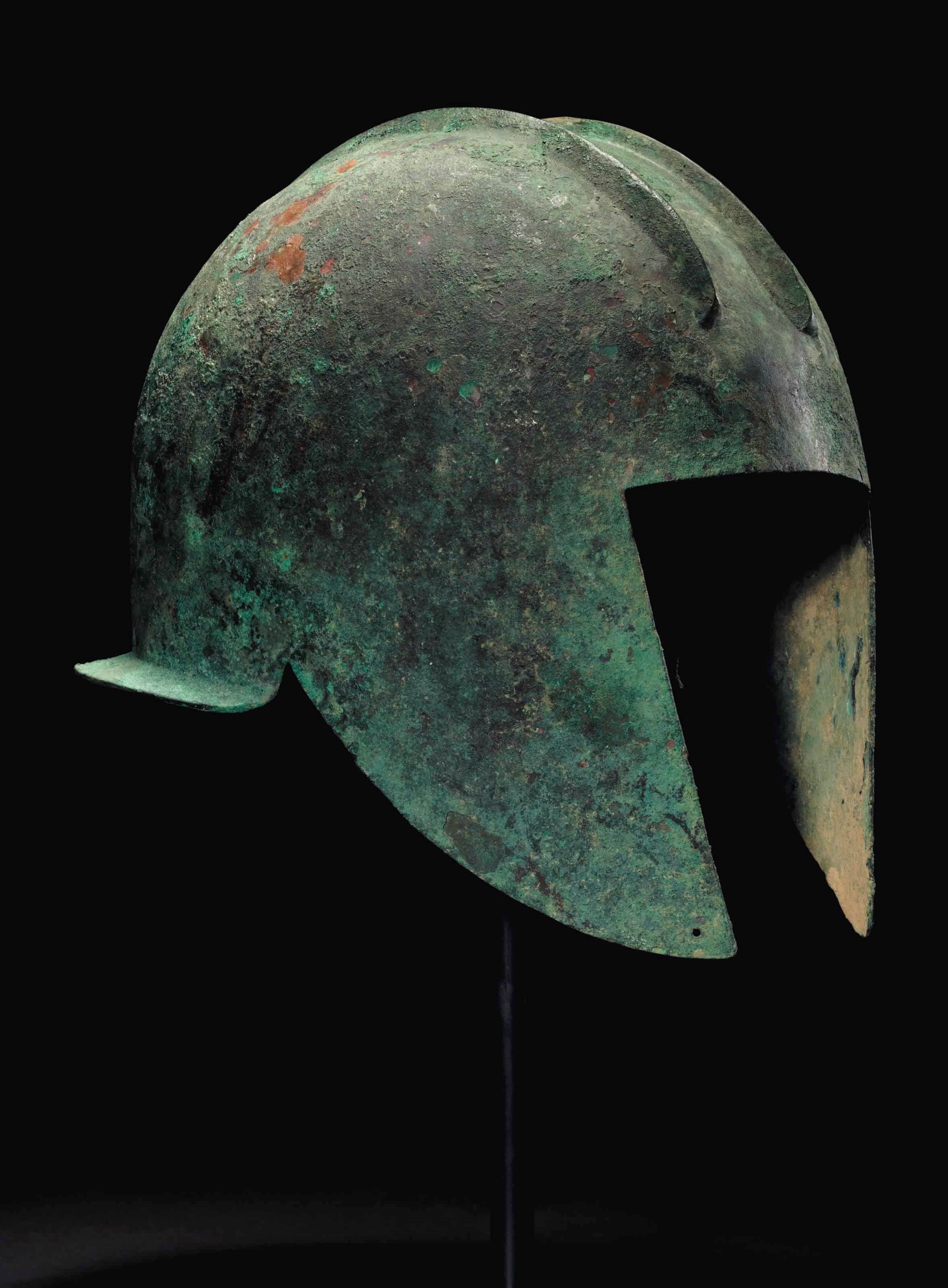 A GREEK BRONZE ILLYRIAN HELMET