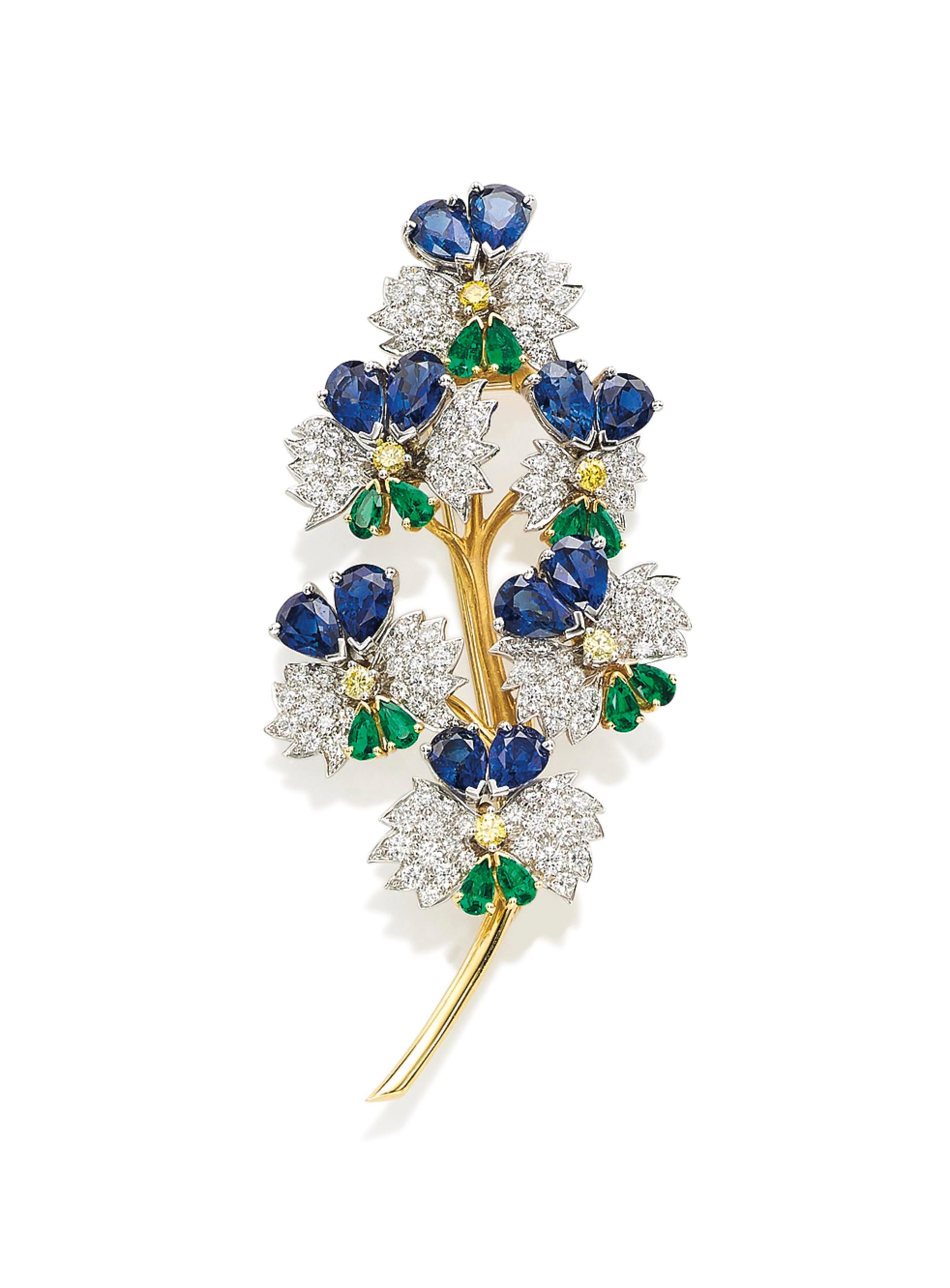 A MULTI-GEM FLOWER BROOCH, BY JEAN SCHLUMBERGER, TIFFANY & CO