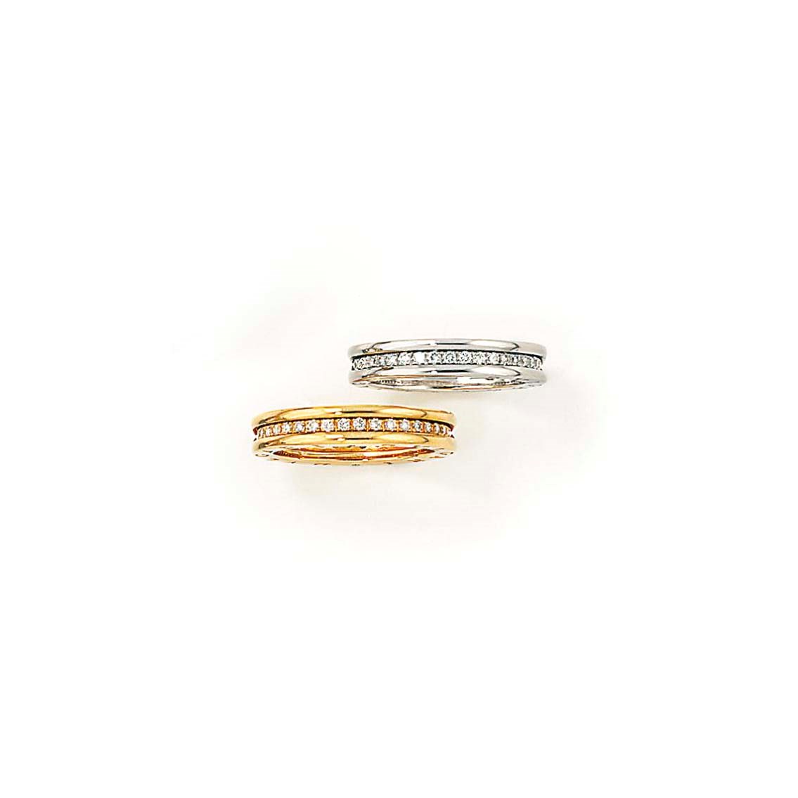 TWO DIAMOND-SET 'B.ZERO1' RINGS, BY BULGARI
