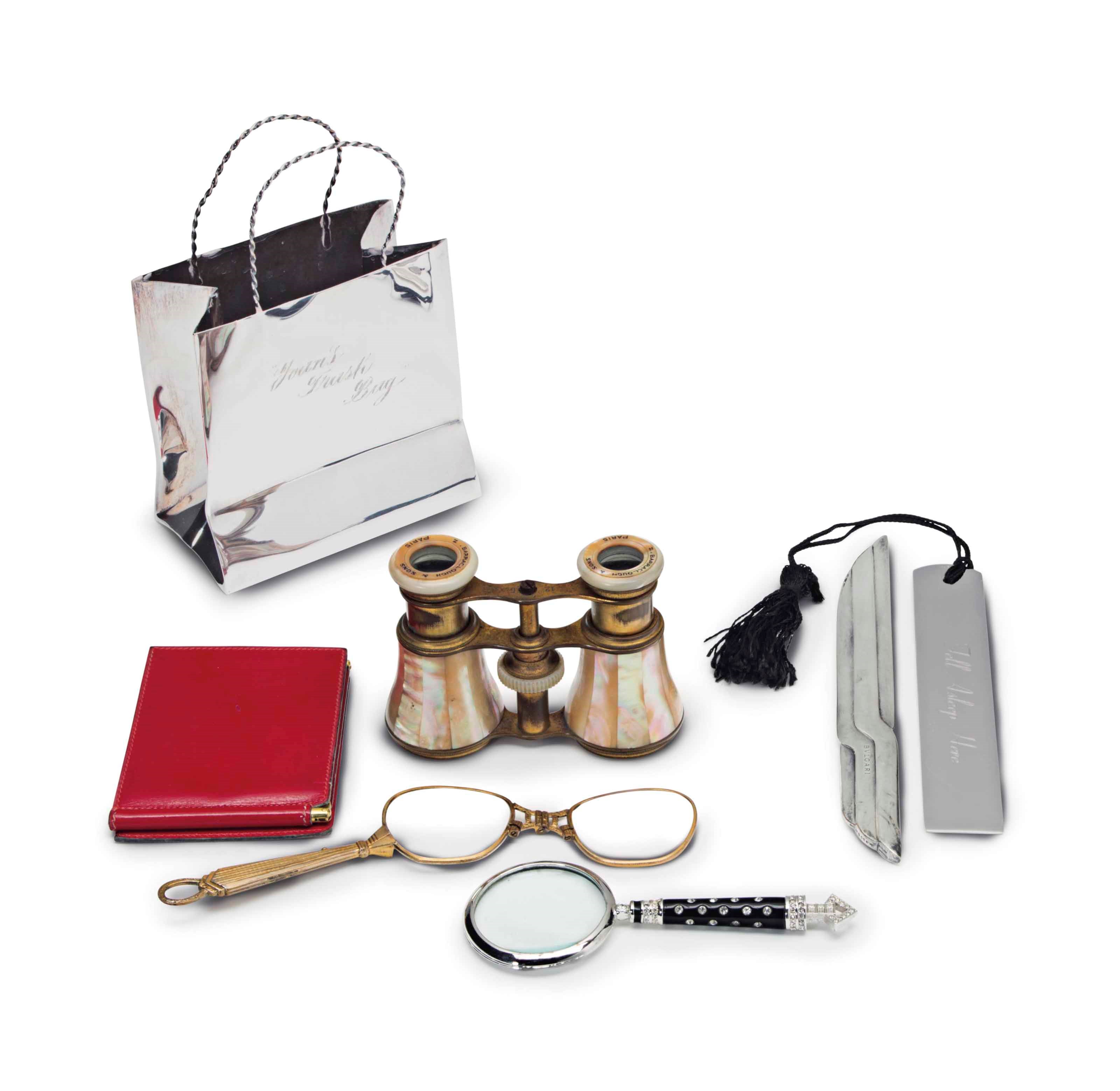JOAN RIVERS' FRENCH SILVER AND SILVER-MOUNTED DESK ACCESSORIES