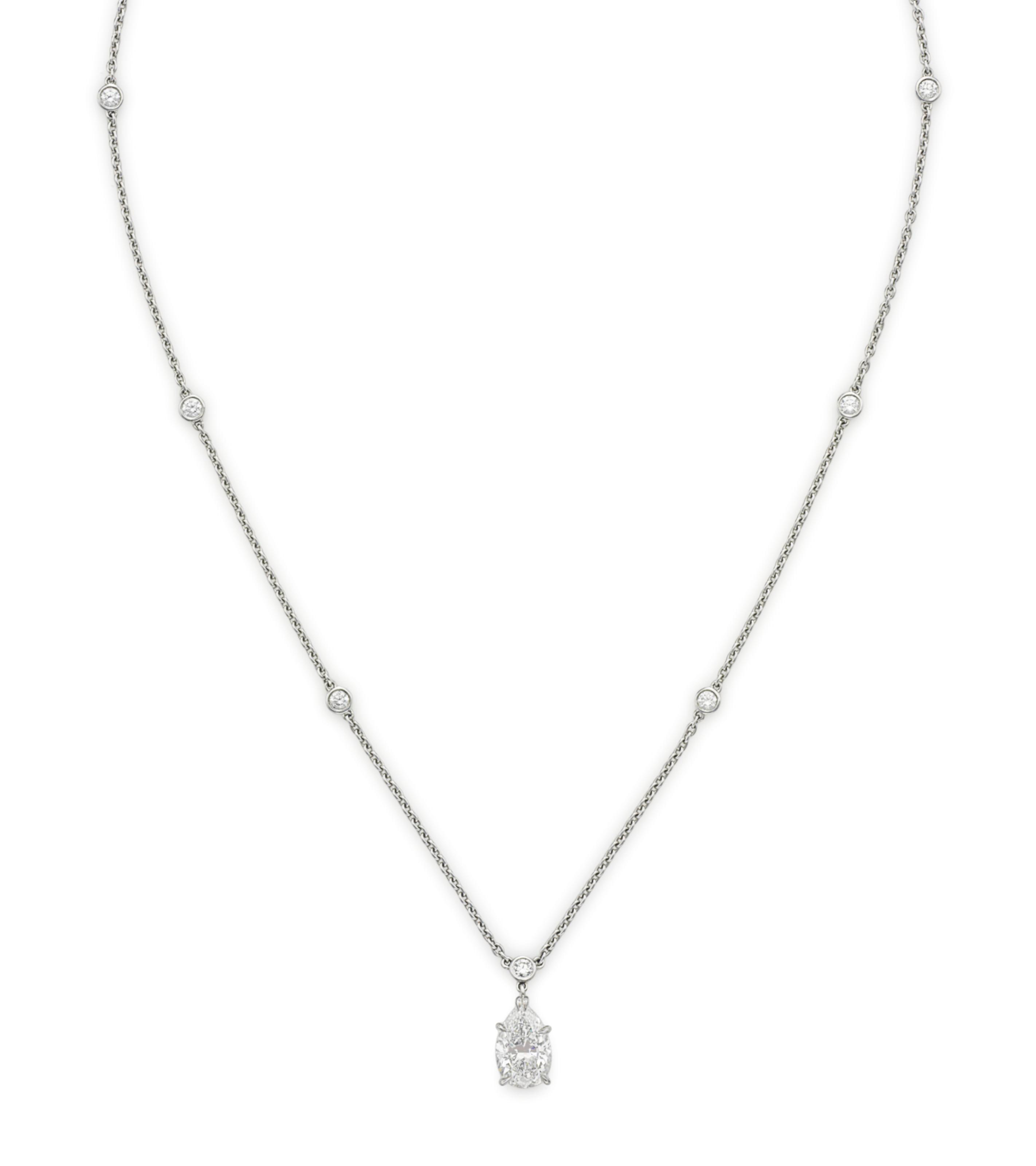 A DIAMOND PENDANT NECKLACE, BY HARRY WINSTON