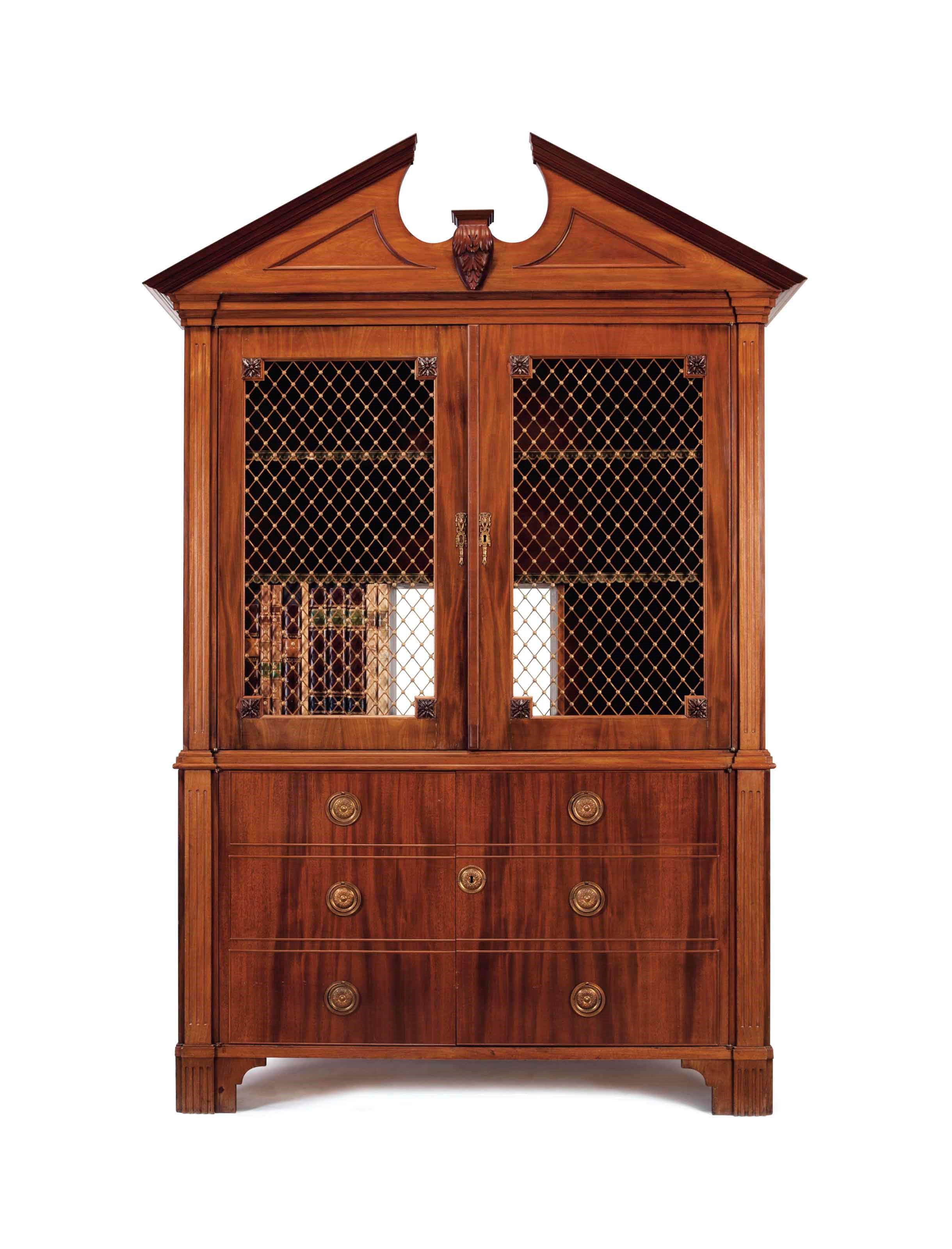 A NEOCLASSICAL STYLE MAHOGANY BOOKCASE